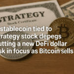 A stablecoin tied to Strategy stock depegs putting a new DeFi dollar risk in focus as Bitcoin sells off