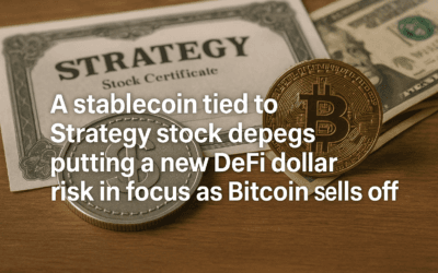 A stablecoin tied to Strategy stock depegs putting a new DeFi dollar risk in focus as Bitcoin sells off