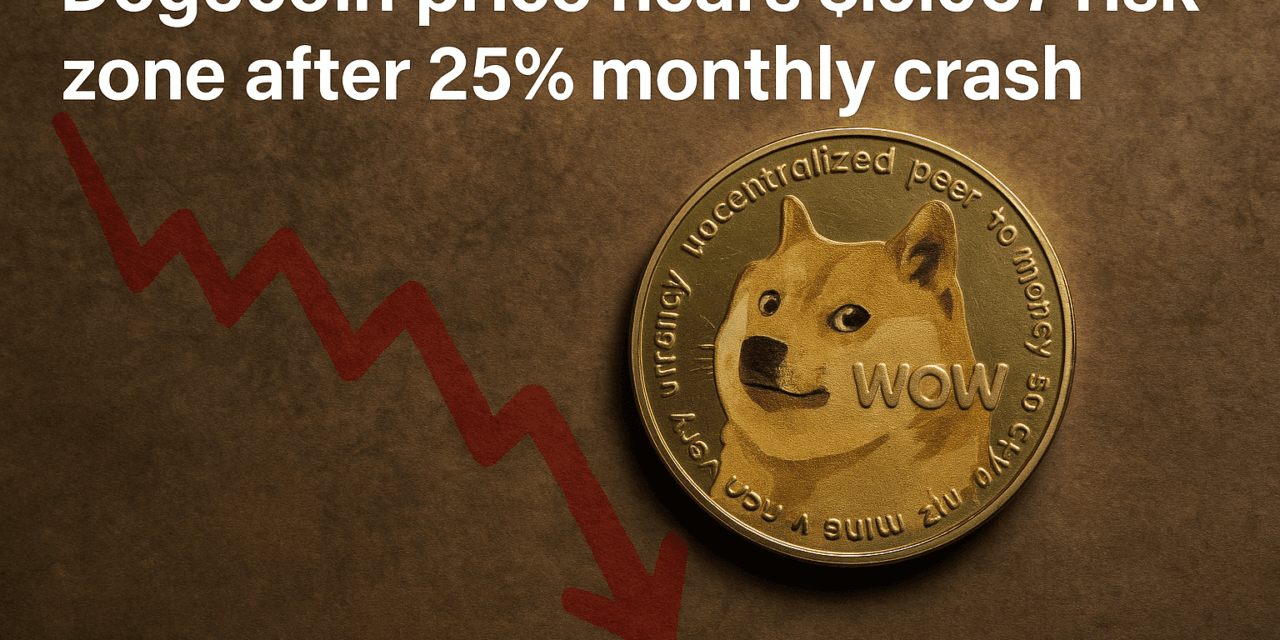 Dogecoin price nears $0.067 risk zone after 25% monthly crash
