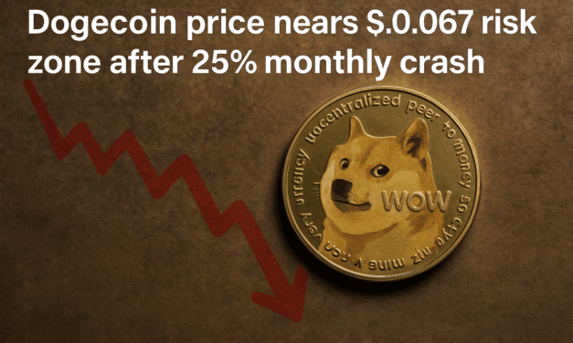 Dogecoin price nears $0.067 risk zone after 25% monthly crash