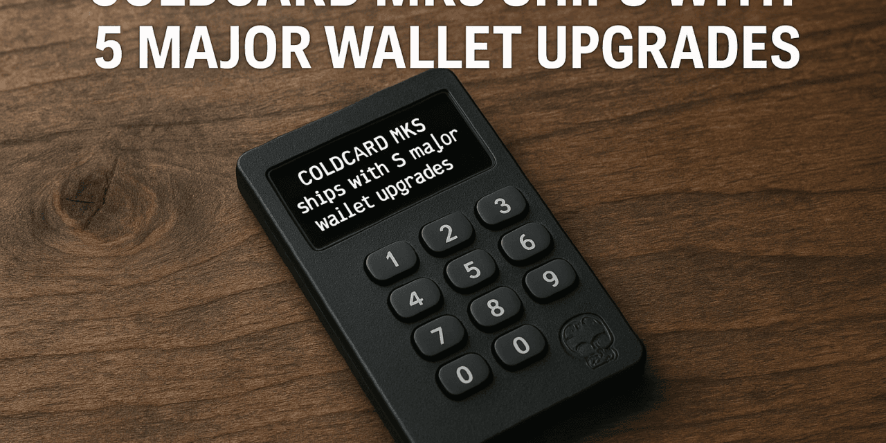 Coldcard MK5 ships with 5 major wallet upgrades