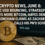 Crypto News, June 8: BTC USD Bouncing, Strategy Buys More Bitcoin, Hayes Denies LookOnChain Claims as ZachXBT Calls his Pn’D Scheme