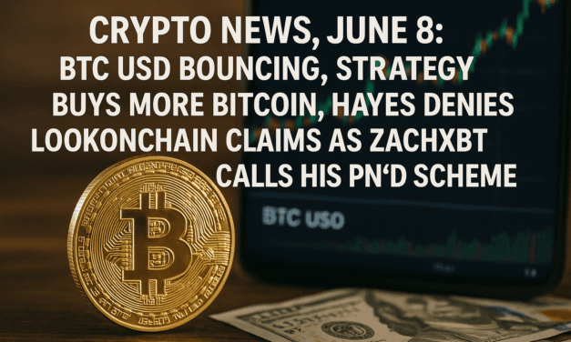 Crypto News, June 8: BTC USD Bouncing, Strategy Buys More Bitcoin, Hayes Denies LookOnChain Claims as ZachXBT Calls his Pn’D Scheme
