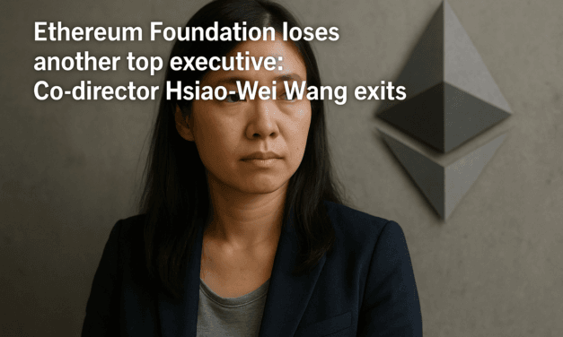 Ethereum Foundation loses another top executive: Co-director Hsiao-Wei Wang exits