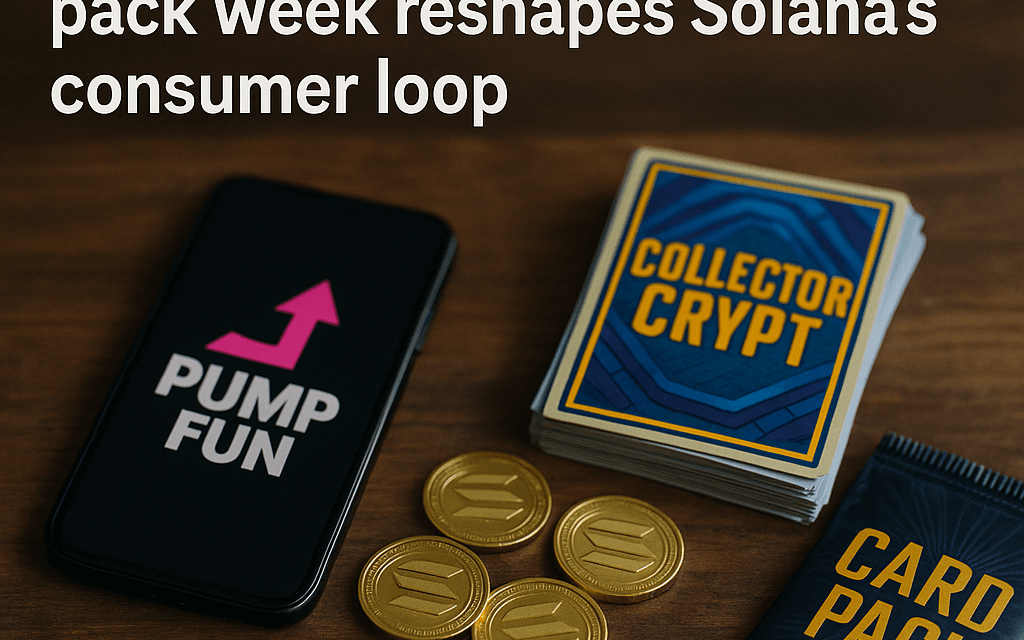 Pump Fun revenue slows as Collector Crypt’s $5.1M card-pack week reshapes Solana’s consumer loop