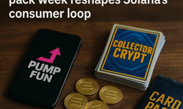 Pump Fun revenue slows as Collector Crypt’s $5.1M card-pack week reshapes Solana’s consumer loop