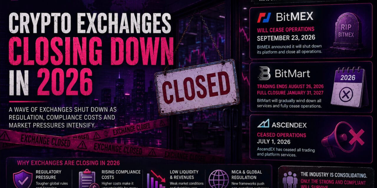 Crypto Exchange Shakeout Deepens as BitMEX, BitMart, and AscendEX Exit the Market