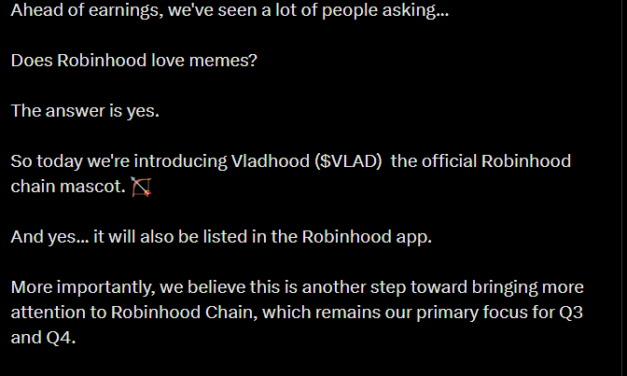 Robinhood CEO Vlad Tenev’s X account hacked in $10M memecoin scam